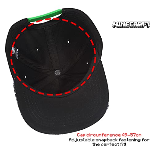 Popgear Minecraft Creeper EST 2009 Boys Baseball Cap | Official Merchandise Gorras de béisbol, Negro, Talla única para Niños