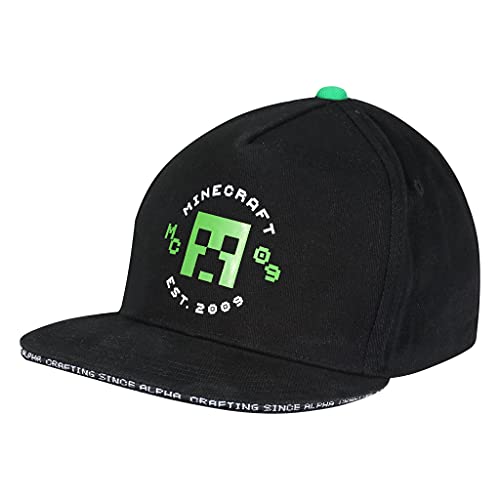 Popgear Minecraft Creeper EST 2009 Boys Baseball Cap | Official Merchandise Gorras de béisbol, Negro, Talla única para Niños
