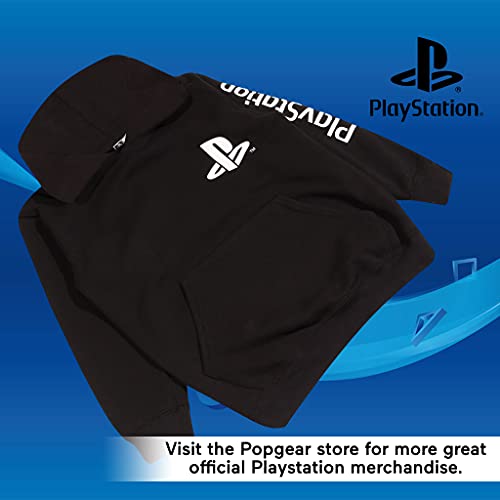 Popgear Playstation PS Logo Girls Pullover Hoodie Black Sudadera con Capucha, 7-8 Years para Niñas
