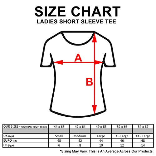 Popgear Umbrella Academy Logotipo del Texto de Las Mujeres Camiseta Cabida Negro M | S-XXL, señoras de la Manera apropiada Delgada Superior, Regalos de cumpleaños, mamá Regalo Hija de la Hermana Idea