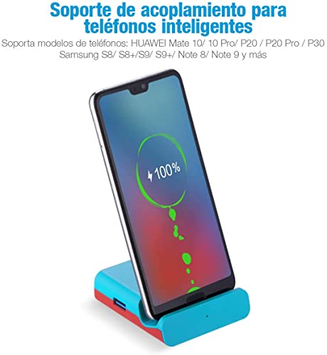 porcyco Switch TV Dock Soporte de Carga Portátil para Nintendo Switch Switch Compacto a Adaptador Hdmi Puerto de Entrada de Alimentación USB C Puerto USB 3. 0 Y Hdmi-Blue