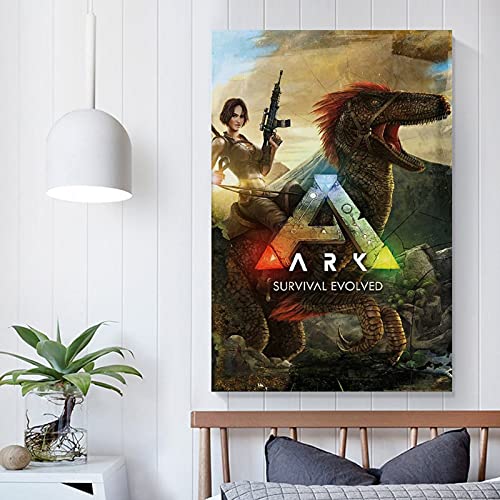 Póster de Ark Survival Evolved Extintion Game Carteles de pintura de dormitorio, póster de arte en lienzo y arte de pared, diseño moderno de dormitorio familiar de 24 x 36 pulgadas (60 x 90 cm)