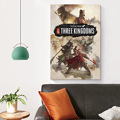 Póster de juego de Total War Three Kingdoms, póster de arte en lienzo y arte de pared, diseño moderno de dormitorio familiar de 20 x 30 pulgadas (50 x 75 cm)