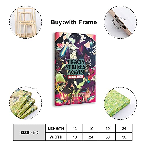 Póster de juego Travis Strikes Again No More Heroes 2019 en lienzo para decoración de pared, para sala de estar, dormitorio, marco de decoración de 60 x 90 cm