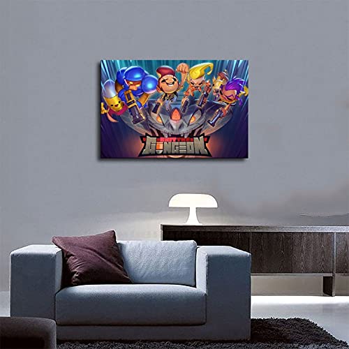 Póster de lona clásico de juego popular Enter The Gungeon 7 para dormitorio, deportes, paisaje, decoración de habitación, regalo de 60 x 90 cm