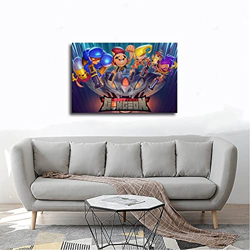 Póster de lona clásico de juego popular Enter The Gungeon 7 para dormitorio, deportes, paisaje, decoración de habitación, regalo de 60 x 90 cm