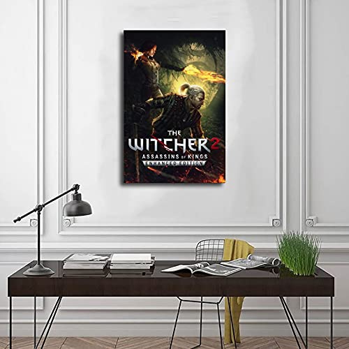 Póster de The Witcher 2 Assassins of Kings Game Cover Posters en lienzo para decoración de sala de estar, dormitorio, estilo Unframe-style124 × 36 pulgadas (60 × 90 cm)