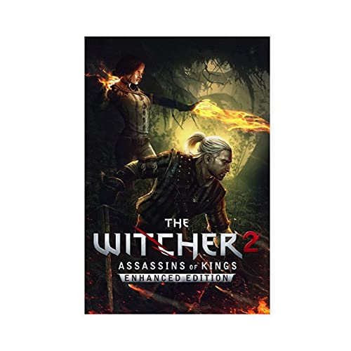 Póster de The Witcher 2 Assassins of Kings Game Cover Posters en lienzo para decoración de sala de estar, dormitorio, estilo Unframe-style124 × 36 pulgadas (60 × 90 cm)