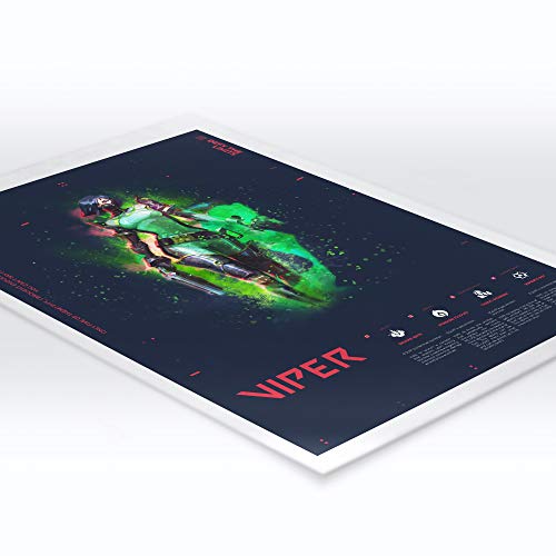 Póster de videojuegos A3 Valorant Viper Poster – Papel Premium 190GSM – Impresión Ultra HD – Fácil de enmarcar – Ideal para sala de juegos, cueva de hombre, entusiastas del juego