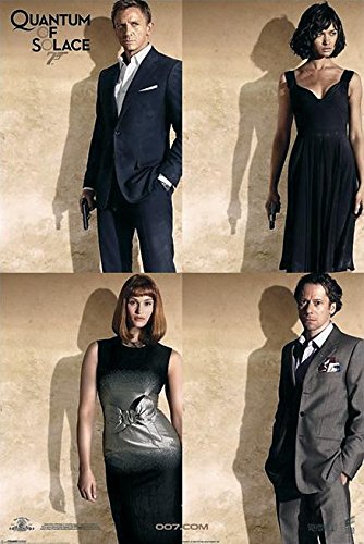 Póster James Bond 007 "Quantum of Solace" (61cm x 91,5cm) + 2 marcos negros para póster con suspención