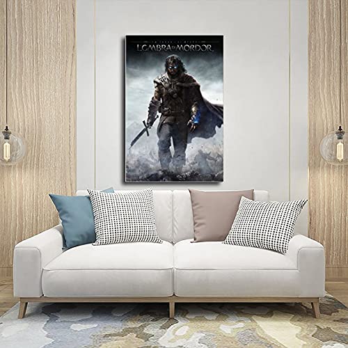 Póster popular de la Tierra Media Shadow of Mordor, 2 póster de lona para decoración de pared, para sala de estar, dormitorio, decoración de 30 x 45 cm