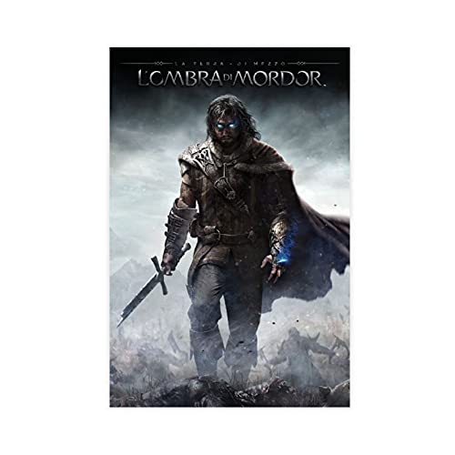 Póster popular de la Tierra Media Shadow of Mordor, 2 póster de lona para decoración de pared, para sala de estar, dormitorio, decoración de 30 x 45 cm