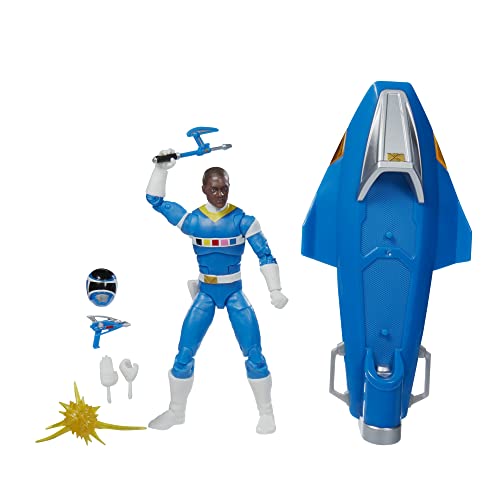 Power Rangers Lightning Collection - in Space Blue Ranger Galaxy Glider - Figura Premium de 15 cm - Figura de acción Coleccionable con Accesorios, F5398