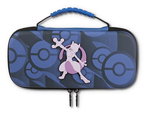 PowerA - Estuche protector para Nintendo Switch, con asa de transporte, licencia oficial, diseño de Mewtwo de Pokémon