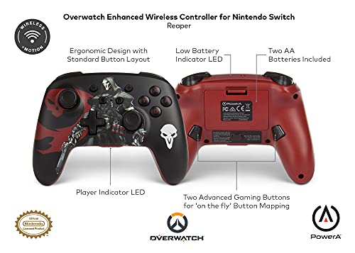 PowerA - Mando inalámbrico mejorado Overwatch Reaper (Nintendo Switch)