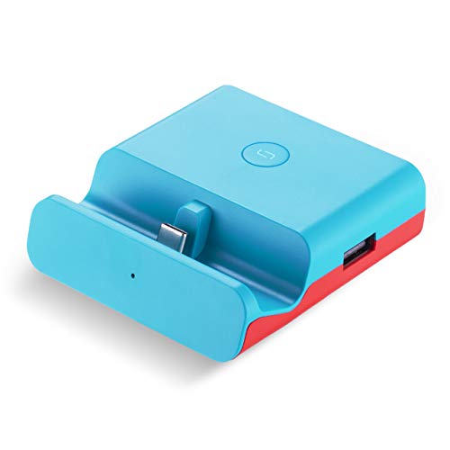 Powerextra Base de Carga para Nintendo Switch, Modo Dual Convertidor TV y Switch Base Portatil con Puerto 4K HDMI Adaptador, Type-C, USB 3.0 y 2.0 (Azul)