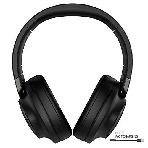 PowerLocus Auriculares con Active Cancelación de Ruido, Auriculares Bluetooth con Diadema, 70h de música, Auriculares Inalámbricos, Cascos Plegable, con Alta Fidelidad y Graves Profundos, Micrófono