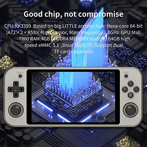 POXIAO RG552 Retro Handheld Game, 5.36 Inches Handheld Game Console Open Source Linux Android 7.1 Dual System Game Controller Juegos clásicos incorporados
