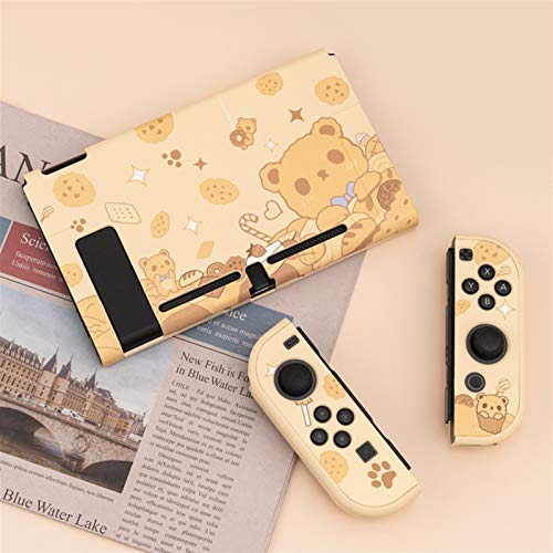 PPCAK Switch Shell Mousse Bear Dibujos Animados Lindo Liga de Hadas Funda Dura Atrás Girp Shell For Switch