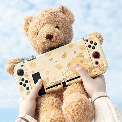 PPCAK Switch Shell Mousse Bear Dibujos Animados Lindo Liga de Hadas Funda Dura Atrás Girp Shell For Switch