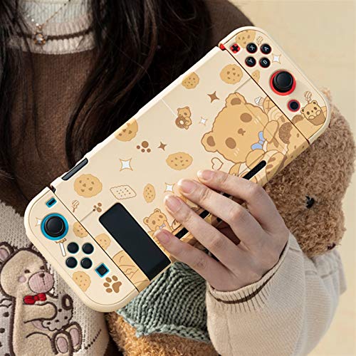 PPCAK Switch Shell Mousse Bear Dibujos Animados Lindo Liga de Hadas Funda Dura Atrás Girp Shell For Switch