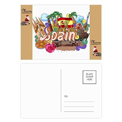 Prado Seafood Spain Graffiti Santa Claus Gift Postcard Thanks Card Mailing 20pcs
