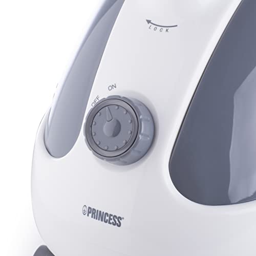 Princess 332834 Plancha de vapor, barra para colgar ajustable, calienta en 45 segundos, mata las bacterias y los ácaros del polvo, puede usarse para hacer productos hipoalergénicos, 1500 W