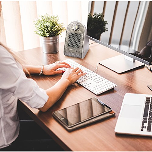 Pro Breeze Mini Calefactor Eléctrico Cerámico 500W con Termostato Ajustable, Bajo Consumo y Protección contra Sobrecalentamiento - Calentador de Cerámica PTC de Sobremesa Escritorios