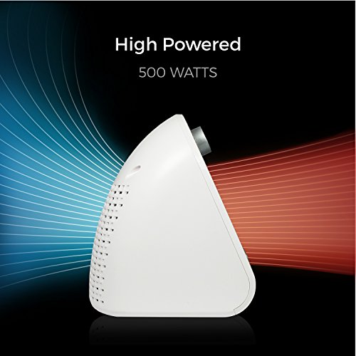 Pro Breeze Mini Calefactor Eléctrico Cerámico 500W con Termostato Ajustable, Bajo Consumo y Protección contra Sobrecalentamiento - Calentador de Cerámica PTC de Sobremesa Escritorios