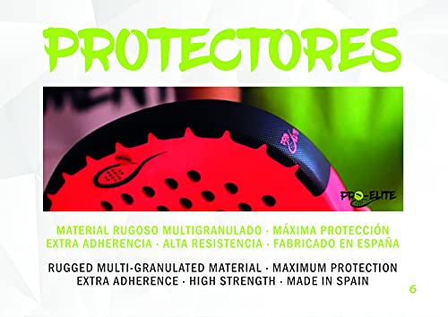 Pro Elite. Dos Protectores Básicos para Palas de Padel Sin Logo. 38 * 3,8 * 0,6m.m. Fabricamos en España. (Negro)
