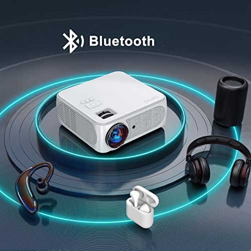 Proyector 5G WiFi Bluetooth, 9500 Lúmenes TOPTRO Proyector 4K Soporte, Proyector WiFi Full HD 1080P Nativo, Soporte Corrección de 4 Puntos y 4 Lados, Zoom, Proyector Portatil para Movil TV Stick PS5