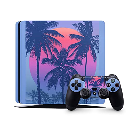 Ps4 Slim Skins Para Consola Y Controlador De 46 North Design, La Misma Calidad De Calcomanía Para Automóviles, Blue Ocean Sunset Palm Beach California, Compatible Con Ps4 Slim, Fabricado En Canadá