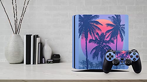 Ps4 Slim Skins Para Consola Y Controlador De 46 North Design, La Misma Calidad De Calcomanía Para Automóviles, Blue Ocean Sunset Palm Beach California, Compatible Con Ps4 Slim, Fabricado En Canadá