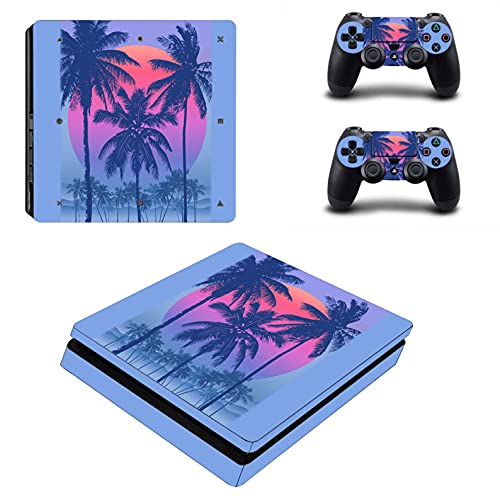 Ps4 Slim Skins Para Consola Y Controlador De 46 North Design, La Misma Calidad De Calcomanía Para Automóviles, Blue Ocean Sunset Palm Beach California, Compatible Con Ps4 Slim, Fabricado En Canadá