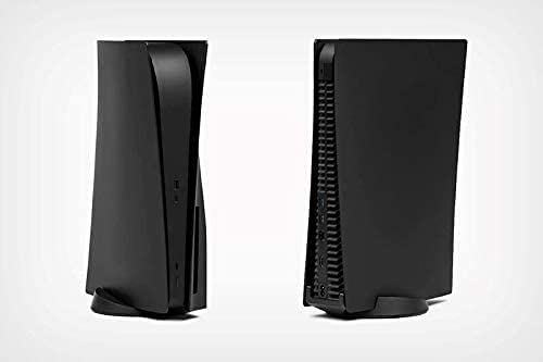 PS5 Carcasa de placa frontal negra PS5 Carcasa rígida para placa lateral para Playstation 5 Disc Edition, reemplazo personalizado de bricolaje, carcasa negra mate, accesorios de consola PS5