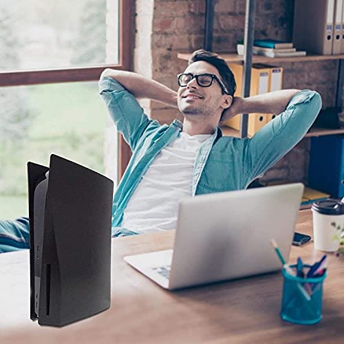 PS5 Carcasa de placa frontal negra PS5 Carcasa rígida para placa lateral para Playstation 5 Disc Edition, reemplazo personalizado de bricolaje, carcasa negra mate, accesorios de consola PS5