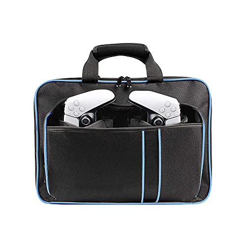 PS5 Carrying Case,PS5 Travel Bag Protective Carrying Bag for Playstation 5,Hard Shell Carry Case for PS5 Accessories Case (Black and Blue)