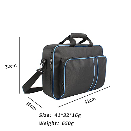 PS5 Carrying Case,PS5 Travel Bag Protective Carrying Bag for Playstation 5,Hard Shell Carry Case for PS5 Accessories Case (Black and Blue)
