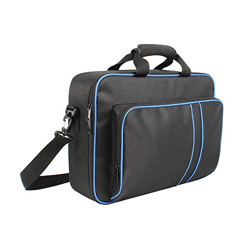 PS5 Carrying Case,PS5 Travel Bag Protective Carrying Bag for Playstation 5,Hard Shell Carry Case for PS5 Accessories Case (Black and Blue)