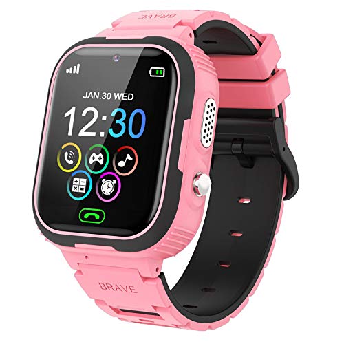 PTHTECHUS Smart Watch Reloj Inteligente para niños y niñas con cámara Divertida, Video, Llamadas SOS bidireccionales de 1,44 '' IPS HD, Pantalla táctil a Color, Juegos, Red 2G