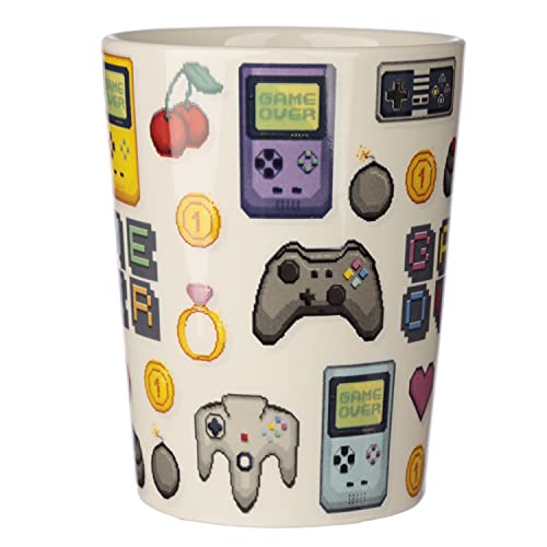 Puckator FRUTITOSCOM - Taza - Game Over con asa en Forma de Joystick y Dibujo Pixel
