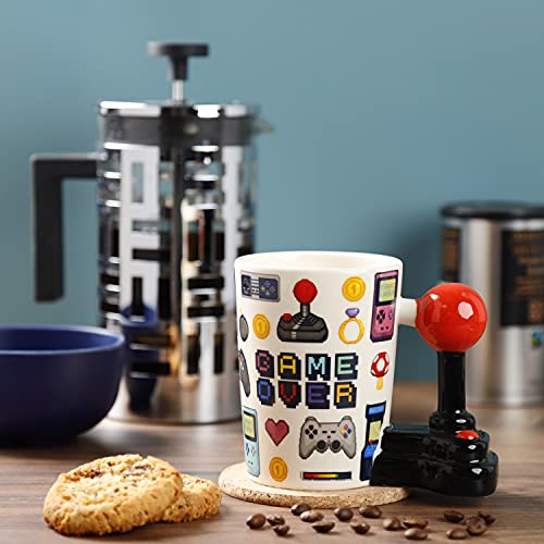 Puckator FRUTITOSCOM - Taza - Game Over con asa en Forma de Joystick y Dibujo Pixel