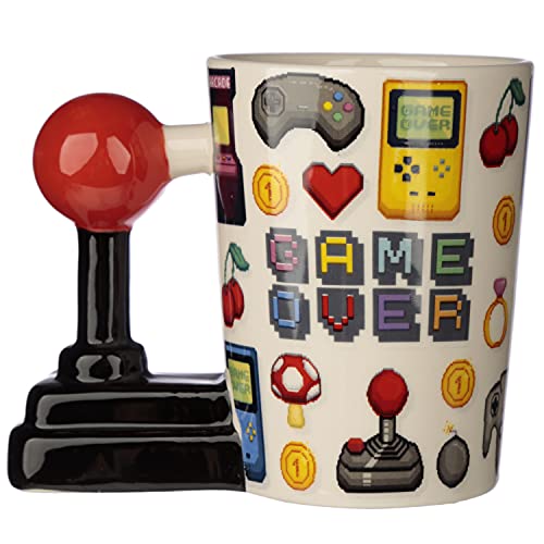 Puckator FRUTITOSCOM - Taza - Game Over con asa en Forma de Joystick y Dibujo Pixel