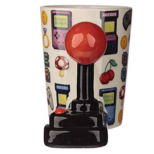 Puckator FRUTITOSCOM - Taza - Game Over con asa en Forma de Joystick y Dibujo Pixel