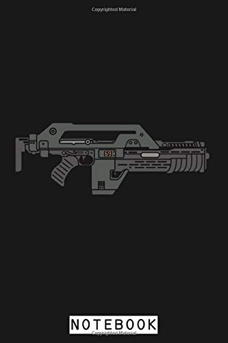 Pulse Rifle Aliens Marines Notebook: Lined College Ruled Paper, 6x9 120 Pages, Matte Finish Cover, Journal, Diary, Planner