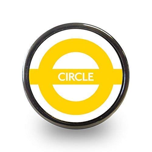 Pushka Home Circle Line London Underground Tfl Puerta Armario Perilla. Vendido Individually. Características a Tubo Mango Diseño 40mm Novedad Pomo Adecuado para Decorar Tus Muebles como Armarios,Etc.