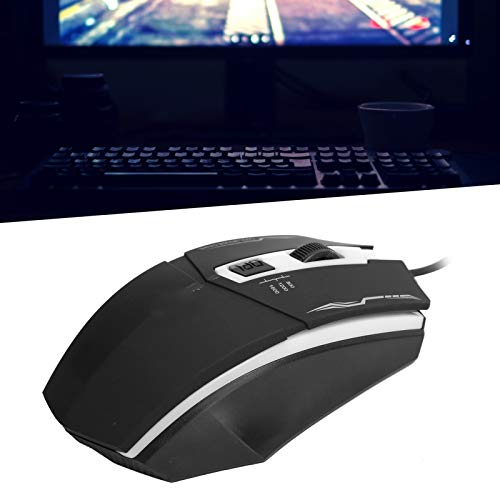 PUSOKEI Ratones con Cable USB, 4 Botones Respiración de computadora Efecto de luz Ergonomía Ratón para Juegos en ABS Ratón óptico de dpi Ajustable para Juegos FPS/MOBA/RTS