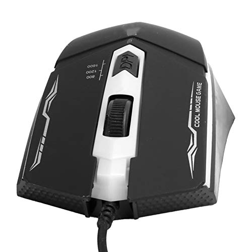 PUSOKEI Ratones con Cable USB, 4 Botones Respiración de computadora Efecto de luz Ergonomía Ratón para Juegos en ABS Ratón óptico de dpi Ajustable para Juegos FPS/MOBA/RTS