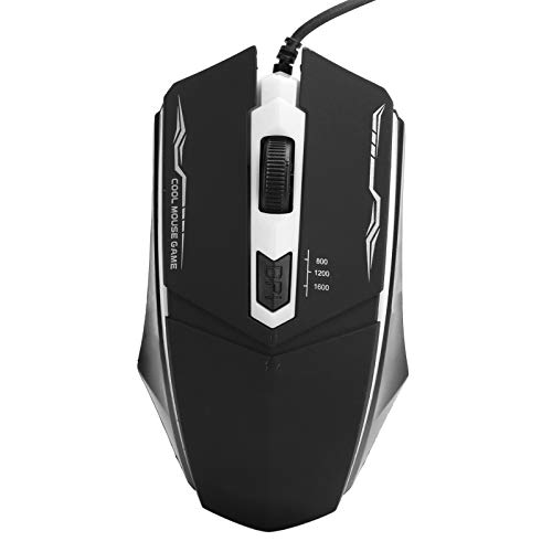 PUSOKEI Ratones con Cable USB, 4 Botones Respiración de computadora Efecto de luz Ergonomía Ratón para Juegos en ABS Ratón óptico de dpi Ajustable para Juegos FPS/MOBA/RTS