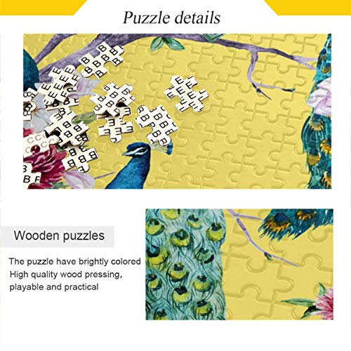 Puzzle 500 Piezas/Puzzle 1000 Piezas, Animal Pavo Real Flor Árbol Rompecabezas para Adultos 500 Piezas Juegos de Rompecabezas educativos Juguetes para familias Adolescentes